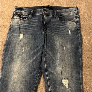 Express Mia mid rise leggings Blue Distressed Jeans